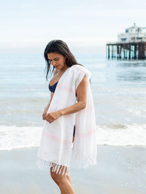 Lightweight Fringe Towel - Blush