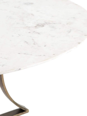 Gage Round Dining Table, White Marble