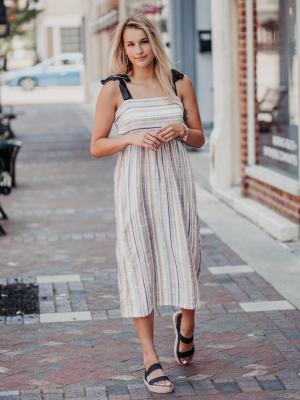 Beach Day Multi Stripe Dress