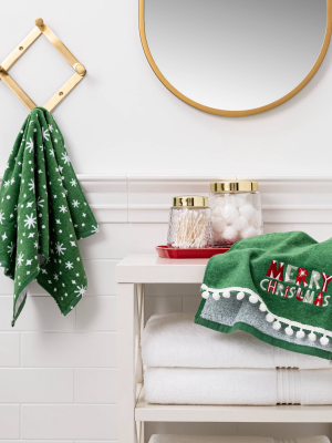 2pk Merry Christmas Hand Towel Set Green - Wondershop™