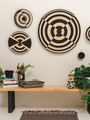 Jumbo Bullseye Black Woven Wall Art Plate