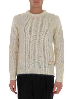 Gucci Gg Embroidered Knit Sweater