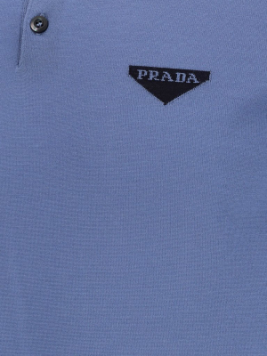 Prada Logo Embroidered Polo Shirt