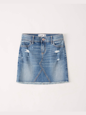 Mid Rise Denim Skirt