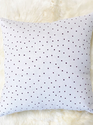 Rose Uniacke Burgundy Dots Linen Pillow, 20"