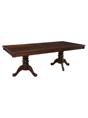 Mahavira Dining Table With Double Pedestal Espresso - Acme Furniture