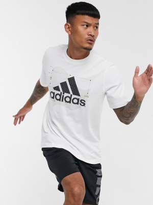 Adidas Training Logo T-shirt In White