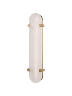 Hudson Valley Lighting Skylar Sconce - Aged Brass & White