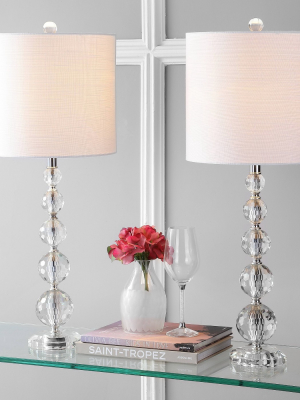 28.5" (set Of 2) Nala Crystal Table Lamp (includes Led Light Bulb) Clear - Jonathan Y