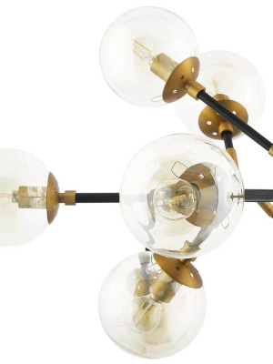 Selene 18 Light Pendant Chandelier Brass Gold/black