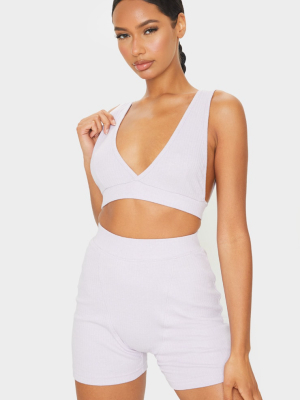 Lilac Wide Rib Bralet