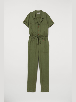 Linen-blend Jumpsuit