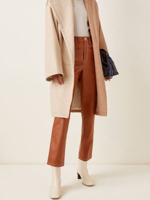 Chiba Two-tone Houndstooth Knit Coat