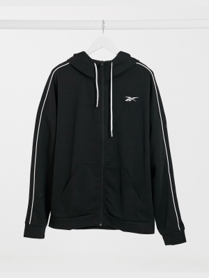 Reebok Training Polyknit Zip Hoodie In Black