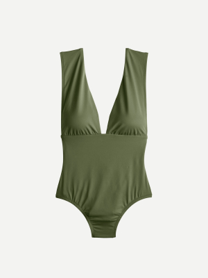 Plunge V-neck One-piece Swimsuit