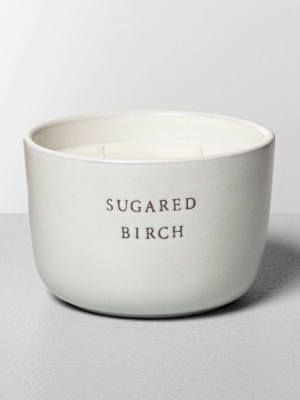 7.4oz Ceramic 2-wick Candle Sugared Birch - Hearth & Hand™ With Magnolia