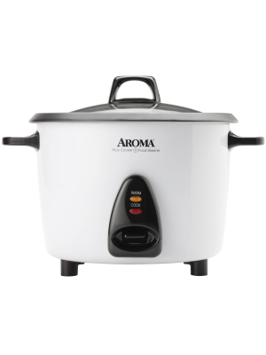 Aroma 20-cup Pot-style Rice Cooker And Food Steamer - White