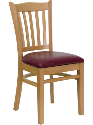 Flash Furniture Vertical Slat Back Wooden Restaurant Chair