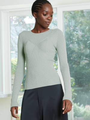 Women's Crewneck Fine Knit Rib Pullover Sweater - Prologue™