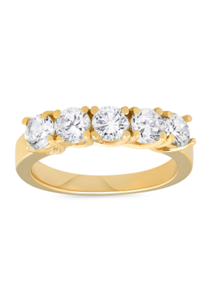 Pompeii3 1 1/2ct Real Diamond Wedding Anniversary 14k Gold Ring