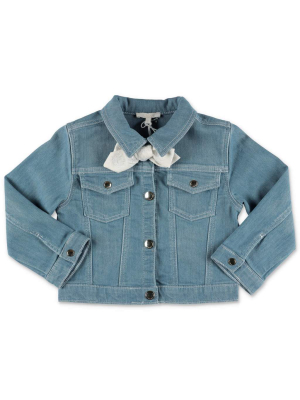 Chloé Kids Bow Detail Denim Jacket