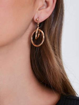 Interlinked Drop-hoop Earrings