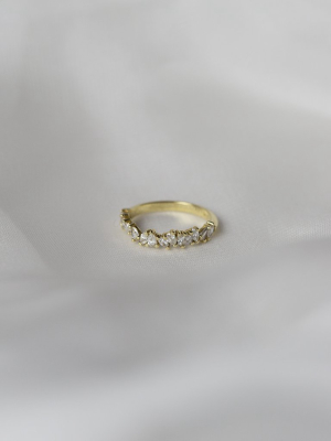 Petite Marquise + Pear Half Eternity Ring