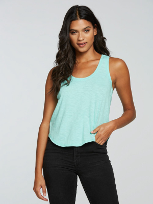 Gauze Jersey Hi Lo Shirttail Racerback Tank