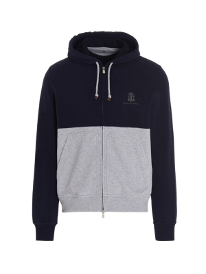 Brunello Cucinelli Colour Block Zip-up Hoodie