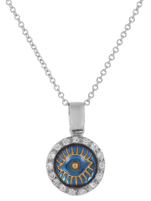 Iridescent Evil Eye Pendant W-d