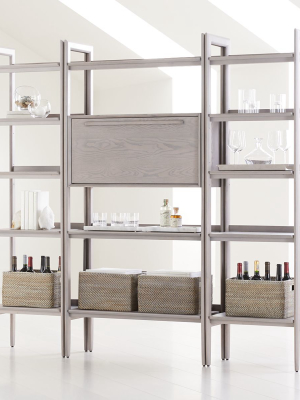 Tate Stone Bookcase Bar With 2 Bookcases