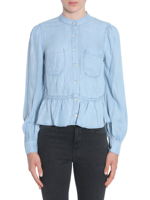 Frame Double Pocket Peplum Shirt