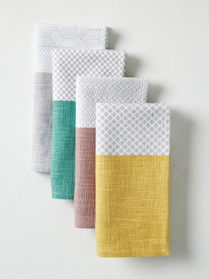 Geo Colorblock Napkins - Soft (set Of 4)