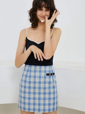 Alicia Blue Gingham Mini Skirt