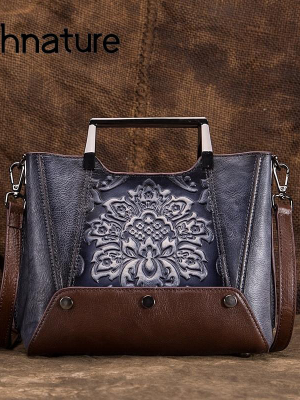 Floral Custom - Leather Handbag