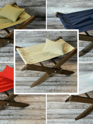 Rustic Deck Chair And Matching Pillow - 5 Colors - Interchangeable