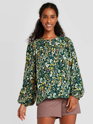 Women's Long Sleeve Button-front Blouse - A New Day™