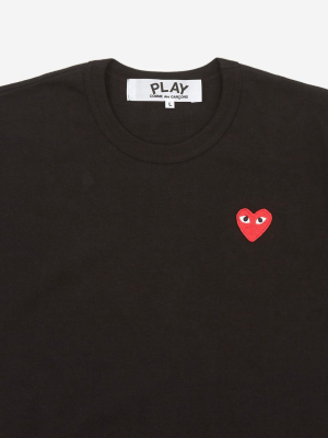 Comme Des Garcons Play Red Heart Shortsleeve T-shirt W - Black