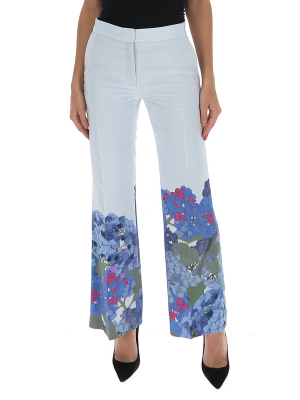 Valentino Macro Ortensia Printed Flared Pants