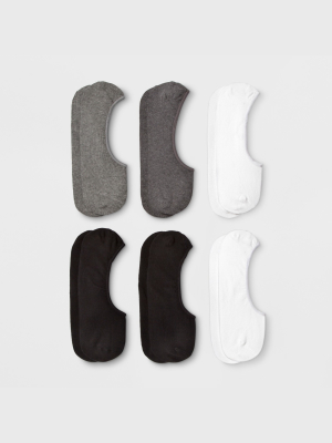 Women's 6pk Liner Socks - A New Day™ Black/white/gray 4-10