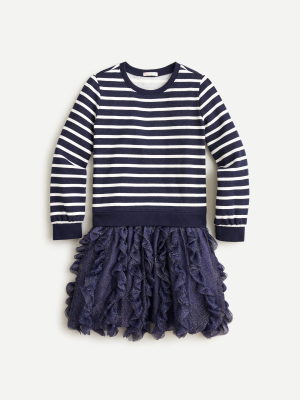 Girls' Tulle Mixy Dress In Stripe