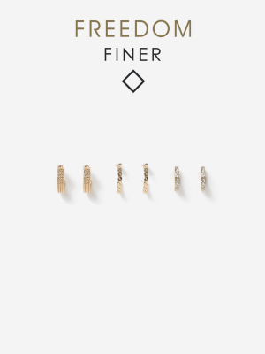 **finer Textured Hoop Earrings Pack