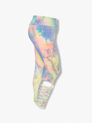 Plus Size Tie-dye Caged Leggings