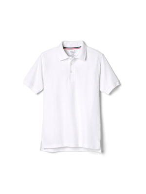 French Toast Young Men's Uniform Short Sleeve Pique Polo Shirt - White