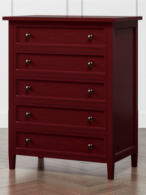 Harbor Red 5-drawer Chest