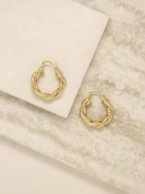 Modern Day 18k Gold Plated Twist Hoops