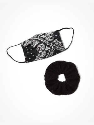 Aeo Mask + Sherpa Zipper Scrunchie