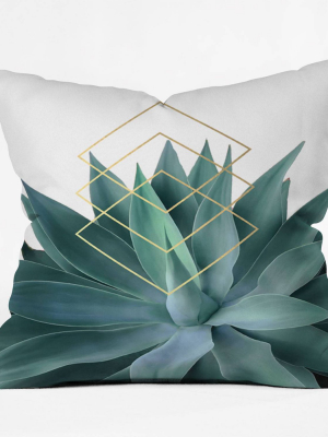 Gale Switzer Agave Geometrics Square Throw Pillow Green - Deny Designs
