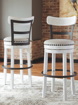 Tall Valebeck Upholstered Swivel Barstool White - Signature Design By Ashley