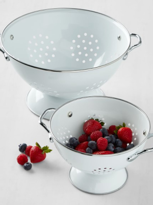 Enamel Colanders, Set Of 2